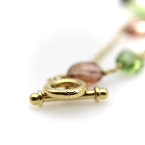 Collier Syna - Collier perles de tourmalines multicolores en or 18 carats 58 Facettes A20070