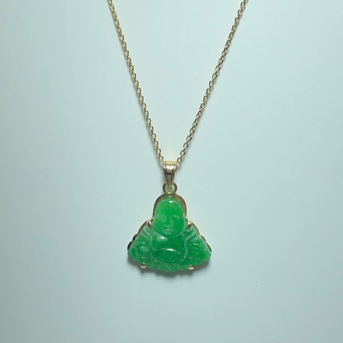 Pendentif Pendentif Bouddha rieur en jade en or jaune 14K 58 Facettes 250137