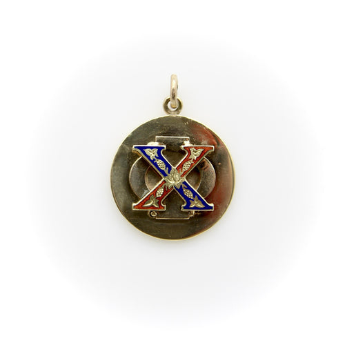 Pendentif Cartier - Pendentif médaillon vintage en or jaune 14K émaillé 58 Facettes A1003B