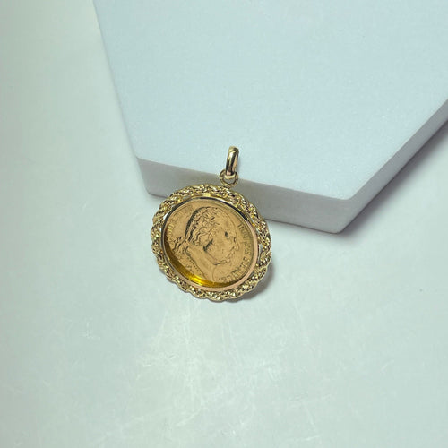 Pendentif Pendentif pièce 20 francs Louis XVIII en or 18 carats 58 Facettes 250362
