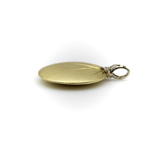 Pendentif Pendentif disque en or jaune et blanc 18k avec diamants 58 Facettes A2000I