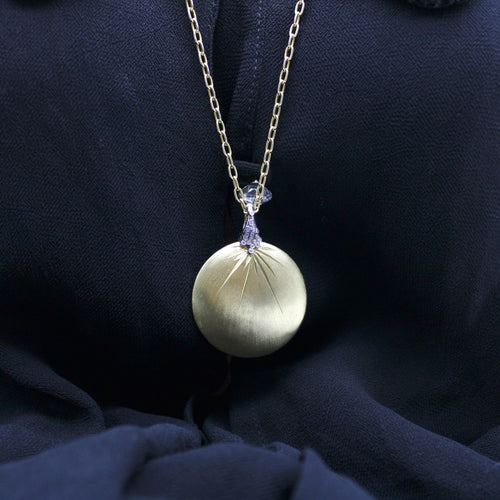 Pendentif Pendentif disque en or jaune et blanc 18k avec diamants 58 Facettes A2000I