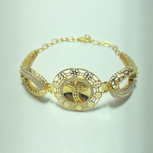 Bracelet Bracelet à calligraphie arabe en or jaune 14 carats (16,79 g) 58 Facettes 250364
