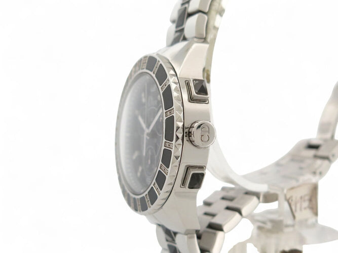 Montre Christian Dior Cristal - Montre chronographe en acier palladié sertie de diamants 58 Facettes 270228