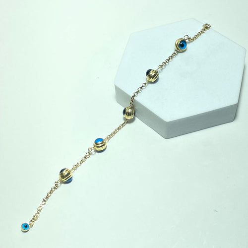 Bracelet Bracelet œil de protection en or jaune 14 carats 6,30 g 58 Facettes 250388