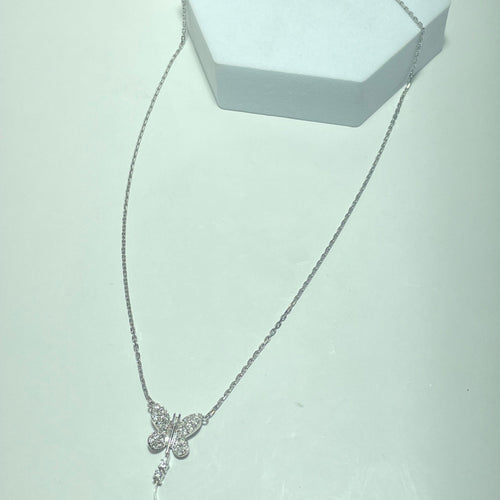 Collier Collier papillon en or blanc 18K et diamants 0,33 ct 58 Facettes 250103
