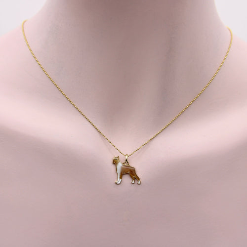 Pendentif Pendentif vintage - Charm boxer en or jaune 14K émaillé 58 Facettes
