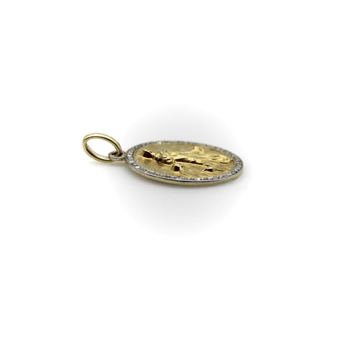Pendentif Pendentif édouardien français - Vierge Marie en or 18k, platine et diamants 58 Facettes A20016