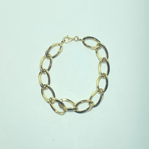 Bracelet Bracelet maille ovale large en or jaune 14 carats 7,80 g 58 Facettes 260006
