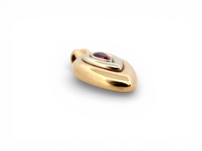 Pendentif Poiray - Pendentif vintage en or jaune 18k et pierre rose 58 Facettes 272210