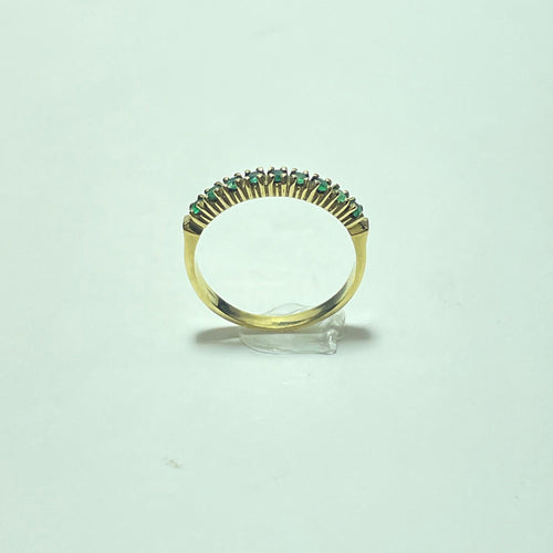 Bague 53.5 Bague en or jaune 18 carats à pierres vertes facettées 58 Facettes 260029