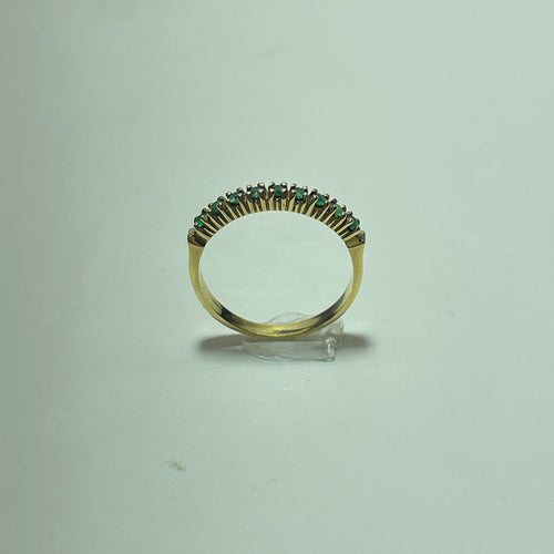 Bague 53.5 Bague en or jaune 18 carats à pierres vertes facettées 58 Facettes 260029