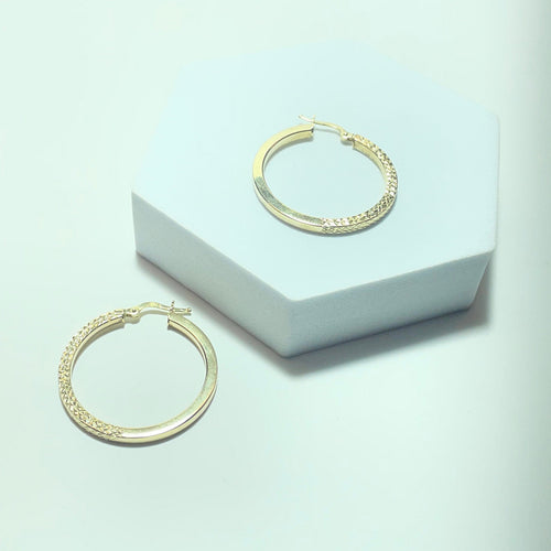 Boucles d'oreilles Boucles d’oreilles créoles en or jaune 14 carats (3,21 g) 58 Facettes 260023