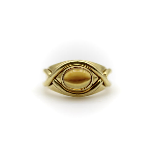 Bague 52 Tiffany & Co. - Bague crossover vintage en or jaune 18K et citrine 58 Facettes A2001V