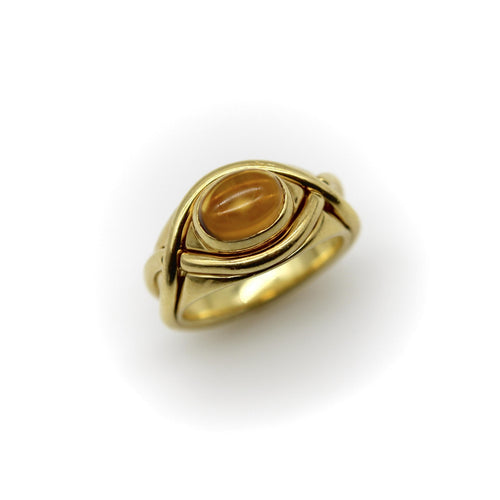 Bague 52 Tiffany & Co. - Bague crossover vintage en or jaune 18K et citrine 58 Facettes A2001V