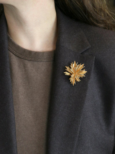 Broche OJ Perrin - Broche étoile en or jaune 18 carats 58 Facettes 1126.3
