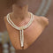 Collier Collier vintage deux rangs de perles avec fermoir en or jaune 18 ct et diamants 58 Facettes