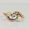 Bague Bague ancienne croisée en or rose 18 ct avec diamant et perles 58 Facettes 2206099