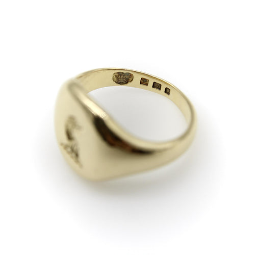 Bague 56 Goldsmiths and Silversmiths Co. Ltd. - Bague chevalière en or 18 carats, intaille aigle 58 Facettes A2002F