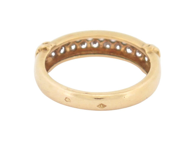 Bague 52 Alliance jonc demi-sertie 20 diamants 0,3 ct en or jaune 18k, T52 58 Facettes 272441