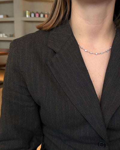 Collier Collier cercle 1900 en platine et diamants taille ancienne 58 Facettes