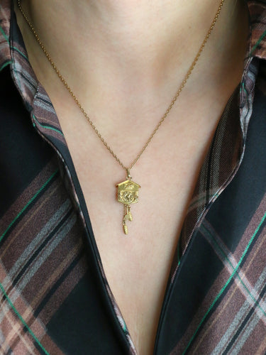 Pendentif Pendentif charme coucou vintage en or jaune 18 carats 58 Facettes 1128.6