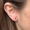 Boucles d'oreilles Clous d’oreilles en or gris 18K avec émeraudes et diamants 58 Facettes REF2329-60