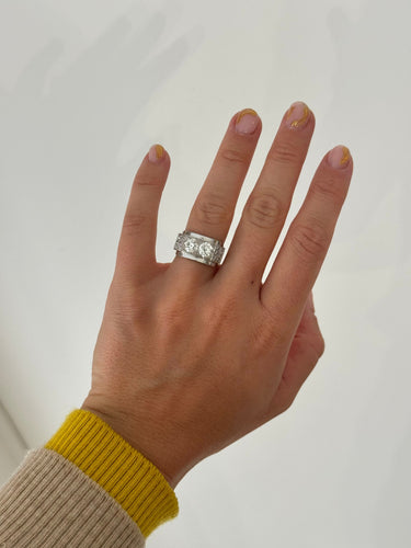 Bague 52 Wolfers 1812 - Bague vintage en platine et diamants 58 Facettes