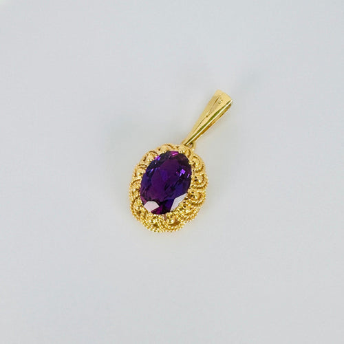 Pendentif Pendentif vintage en or jaune 18 carats et améthyste ovale 58 Facettes 2509002