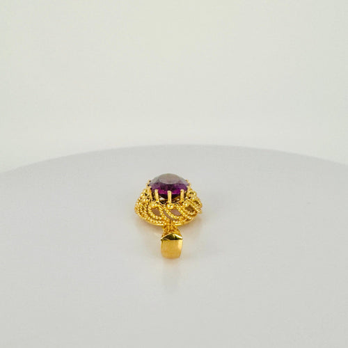 Pendentif Pendentif vintage en or jaune 18 carats et améthyste ovale 58 Facettes 2509002