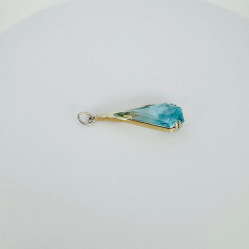 Pendentif Pendentif vintage en or blanc 14 carats et tourmaline 58 Facettes 2508020