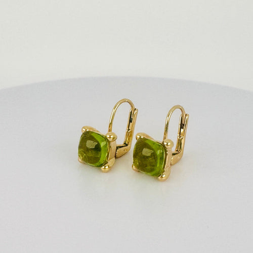 Boucles d'oreilles Boucles d’oreilles vintage à verre vert 58 Facettes 2508016