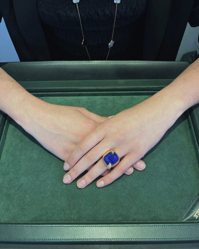 Bague 54 Pomellato Ritratto - Bague en or rose 18K et lapis-lazuli 58 Facettes 2.18501