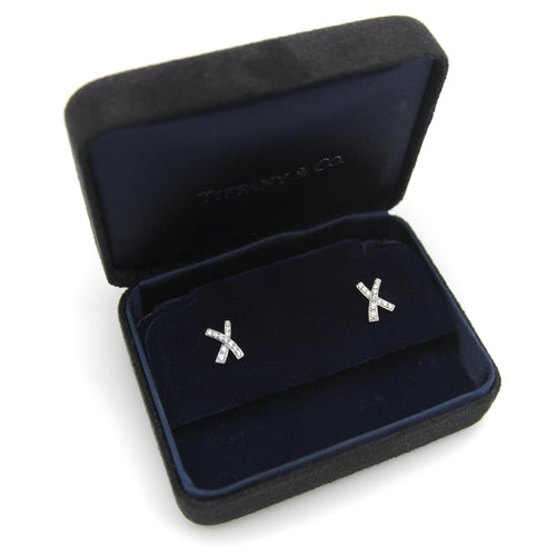 Boucles d'oreilles Paloma Picasso for Tiffany & Co. - Boucles d’oreilles Kiss en platine et diamants 58 Facettes A20039