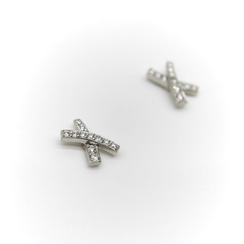 Boucles d'oreilles Paloma Picasso for Tiffany & Co. - Boucles d’oreilles Kiss en platine et diamants 58 Facettes A20039