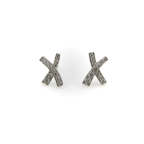 Boucles d'oreilles Paloma Picasso for Tiffany & Co. - Boucles d’oreilles Kiss en platine et diamants 58 Facettes A20039