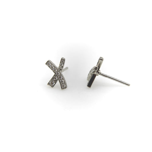 Boucles d'oreilles Paloma Picasso for Tiffany & Co. - Boucles d’oreilles Kiss en platine et diamants 58 Facettes A20039