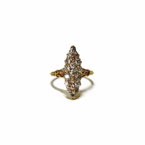 Bague 54 Bague marquise en or jaune 18K sertie de diamants 58 Facettes REF24016-180