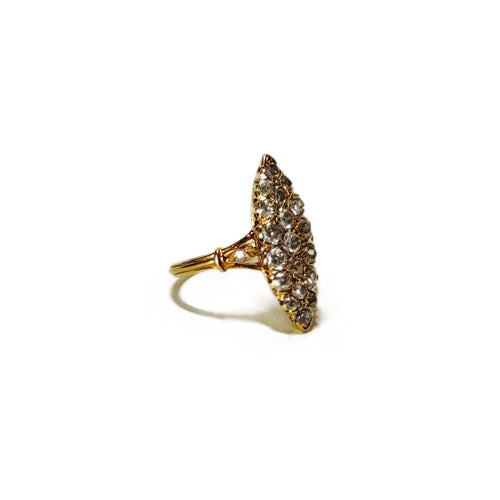 Bague 54 Bague marquise en or jaune 18K sertie de diamants 58 Facettes REF24016-180