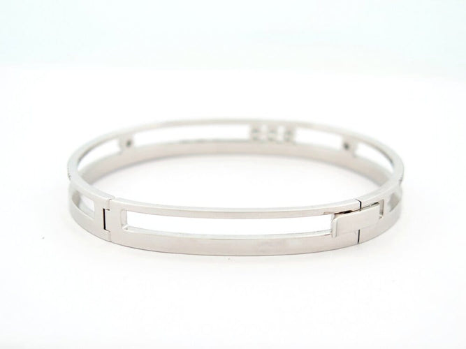 Bracelet Messika Move Romane - Bracelet jonc en or blanc et diamants 58 Facettes 268783