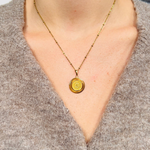 Pendentif Pendentif vintage « Dos Pesos » en or jaune 18k 58 Facettes 2509001