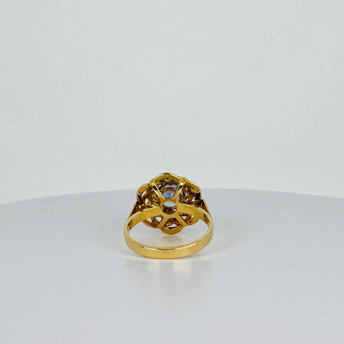 Bague Bague vintage en or 18k avec topaze bleue 58 Facettes 2509004