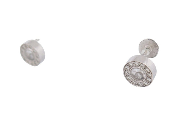 Boucles d'oreilles Chopard Happy Diamonds Icons - Boucles d'oreilles en or blanc 18k et diamants 58 Facettes 268811