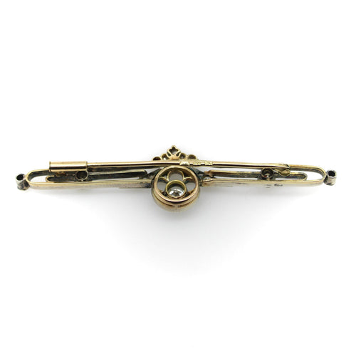 Broche Broche barrette russe pré-révolutionnaire en or 14K et diamants 58 Facettes