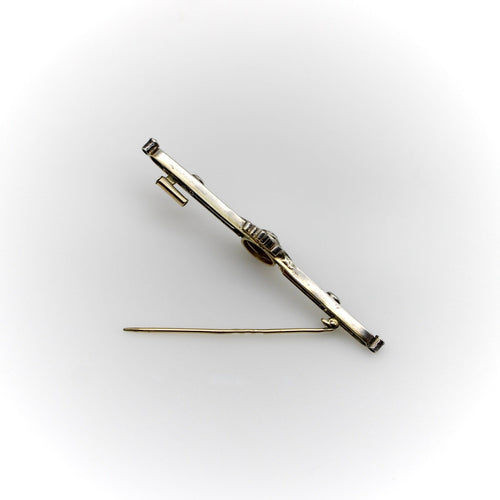Broche Broche barrette russe pré-révolutionnaire en or 14K et diamants 58 Facettes