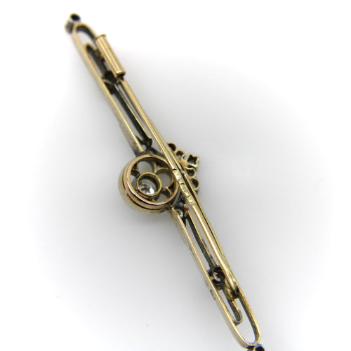 Broche Broche barrette russe pré-révolutionnaire en or 14K et diamants 58 Facettes