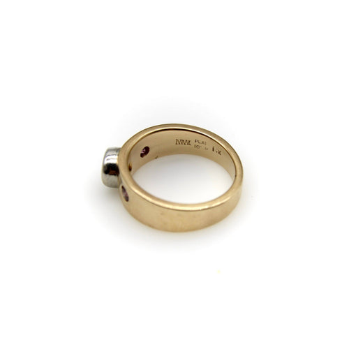 Bague MWM Goldsmithing - Bague en or jaune 14k et diamants roses 58 Facettes