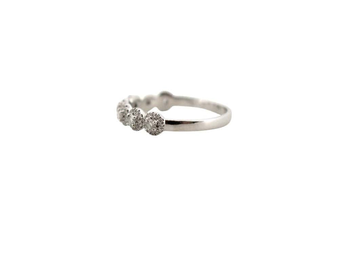 Bague 55 Messika - Bague alliance 7 diamants en or blanc 18k, 0,47 ct (T55) 58 Facettes 267817