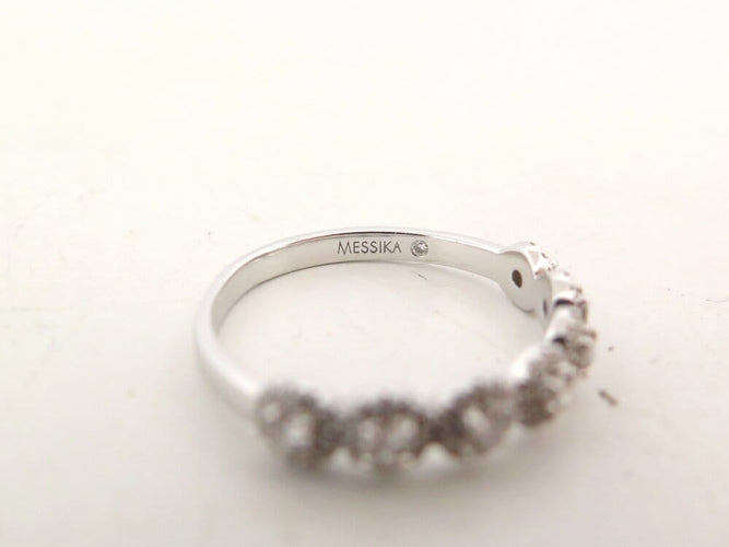 Bague 55 Messika - Bague alliance 7 diamants en or blanc 18k, 0,47 ct (T55) 58 Facettes 267817