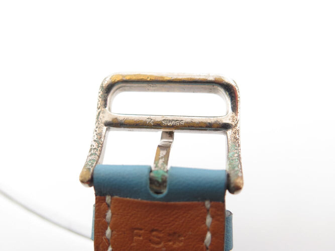 Montre montre HERMES heure h hh1.510 quartz 34 mm en acier et cuir bleu 58 Facettes 272965